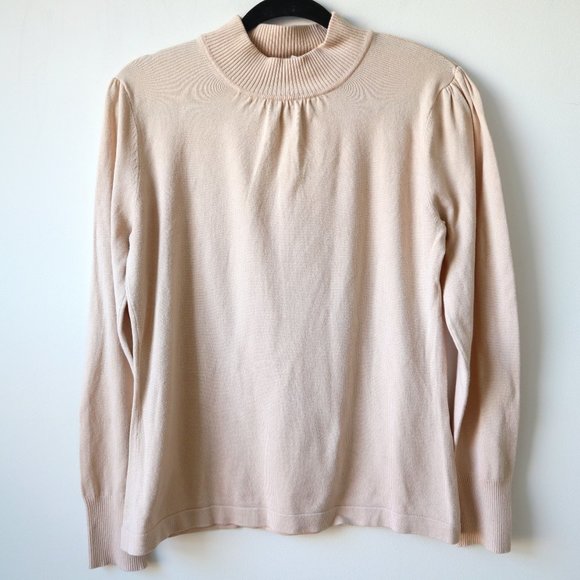 Conrad C Collection Knit Long Sleeve Blouse Sweater Cream Shirt - Picture 1 of 10